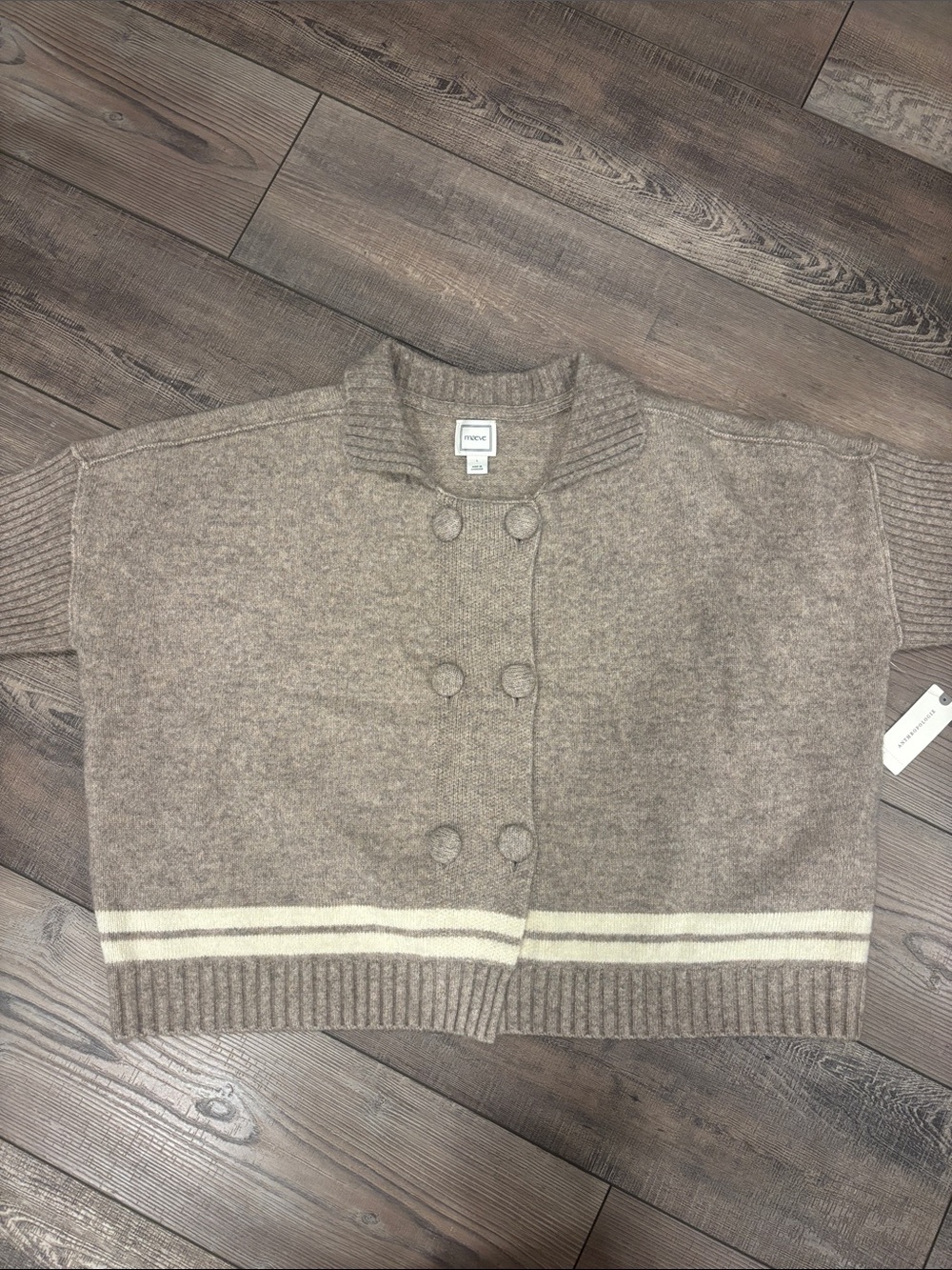 Maeve Collared Double Breasted Sweater Jacket Size Large - Picture 4 of 9